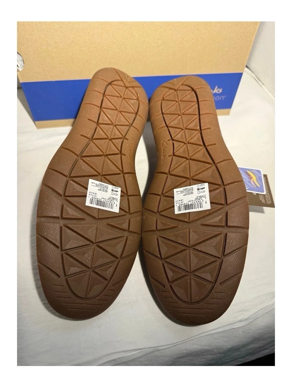 CLARKS Men’s Flexway Step tan  Leather Slip-On Shoes Size 8.5 M  261 81976 New